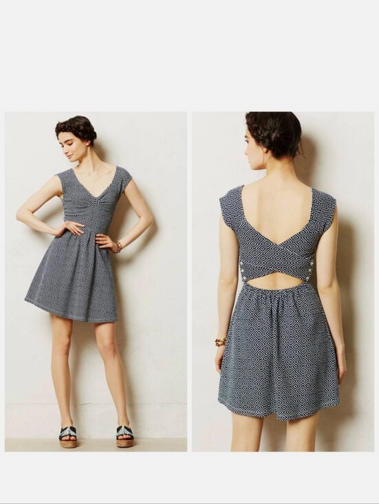 Anthropologie Dresses & Skirts - Anthropologie Postmark Matile Geometric Print Criss Cross Back Dress